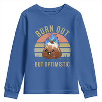 Funny Christmas Pudding Youth Sweatshirt Burn Out But Optimistic Blue Flame - Wonder Print Shop