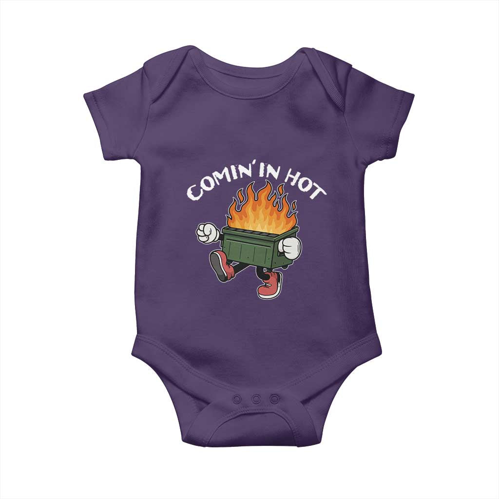 Funny Dumpster Fire Comin In Hot Baby Onesie - Wonder Print Shop