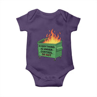 Funny Dumpster Fire Baby Onesie Everything Is Under Control Or Not - Wonder Print Shop