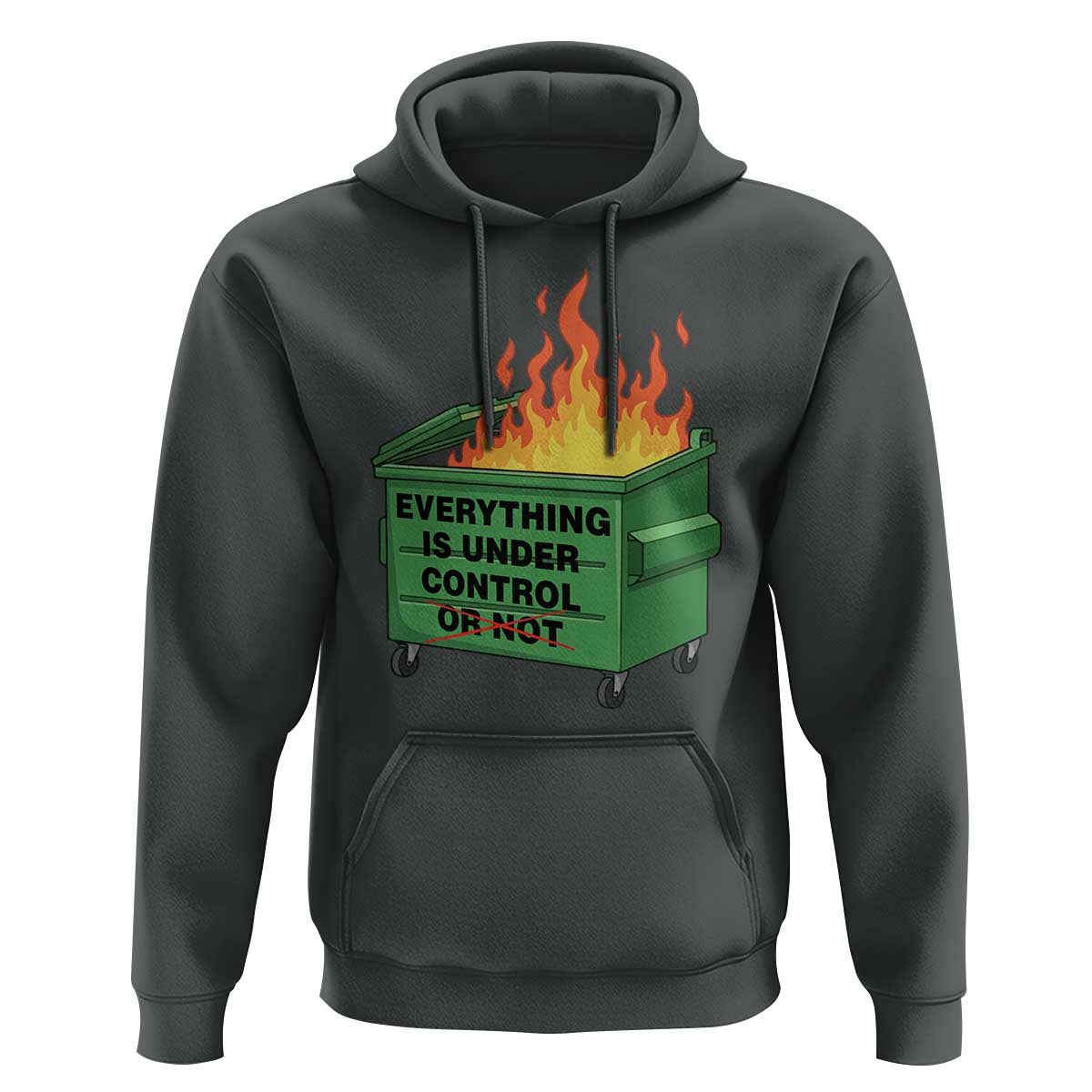 Funny Dumpster Fire Hoodie Everything Is Under Control Or Not - Wonder Print Shop