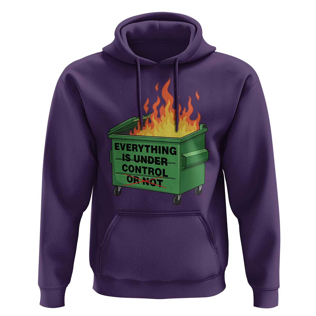 Funny Dumpster Fire Hoodie Everything Is Under Control Or Not - Wonder Print Shop