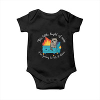 Funny Lil Dumpster Fire Racoon Baby Onesie This Little Light Of Mine I Am Going To Let It Shine - Wonder Print Shop