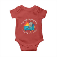 Funny Lil Dumpster Fire Racoon Baby Onesie This Little Light Of Mine I Am Going To Let It Shine - Wonder Print Shop