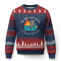 Funny Lil Dumpster Fire Racoon Ugly Christmas Sweater This Little Light Of Mine I Am Going To Let It Shine - Wonder Print Shop