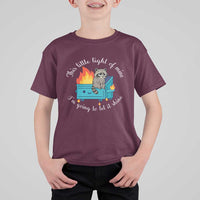 Funny Lil Dumpster Fire Racoon T Shirt For Kid This Little Light Of Mine I Am Going To Let It Shine - Wonder Print Shop