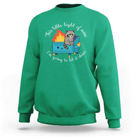 Funny Lil Dumpster Fire Racoon Sweatshirt This Little Light Of Mine I Am Going To Let It Shine - Wonder Print Shop