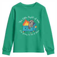 Funny Lil Dumpster Fire Racoon Youth Sweatshirt This Little Light Of Mine I Am Going To Let It Shine - Wonder Print Shop