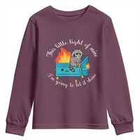 Funny Lil Dumpster Fire Racoon Youth Sweatshirt This Little Light Of Mine I Am Going To Let It Shine - Wonder Print Shop