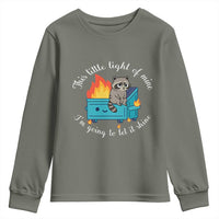 Funny Lil Dumpster Fire Racoon Youth Sweatshirt This Little Light Of Mine I Am Going To Let It Shine - Wonder Print Shop