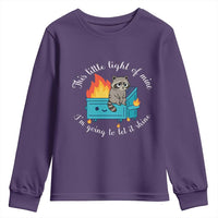 Funny Lil Dumpster Fire Racoon Youth Sweatshirt This Little Light Of Mine I Am Going To Let It Shine - Wonder Print Shop