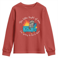 Funny Lil Dumpster Fire Racoon Youth Sweatshirt This Little Light Of Mine I Am Going To Let It Shine - Wonder Print Shop