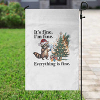 Christmas Hanukkah Racoon Garden Flag Funny Its Fine I Am Fine Everything Is Fine - Wonder Print Shop