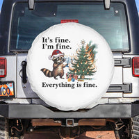 Christmas Hanukkah Racoon Spare Tire Cover Funny Its Fine I Am Fine Everything Is Fine - Wonder Print Shop