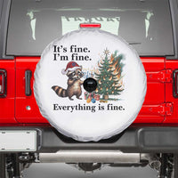 Christmas Hanukkah Racoon Spare Tire Cover Funny Its Fine I Am Fine Everything Is Fine - Wonder Print Shop