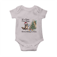 Christmas Hanukkah Racoon Baby Onesie Funny Its Fine I Am Fine Everything Is Fine - Wonder Print Shop