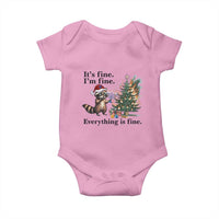 Christmas Hanukkah Racoon Baby Onesie Funny Its Fine I Am Fine Everything Is Fine - Wonder Print Shop