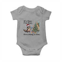 Christmas Hanukkah Racoon Baby Onesie Funny Its Fine I Am Fine Everything Is Fine - Wonder Print Shop
