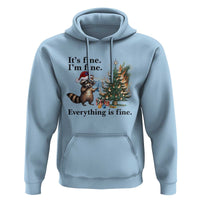 Christmas Hanukkah Racoon Hoodie Funny Its Fine I Am Fine Everything Is Fine - Wonder Print Shop