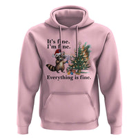 Christmas Hanukkah Racoon Hoodie Funny Its Fine I Am Fine Everything Is Fine - Wonder Print Shop