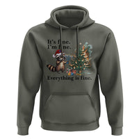 Christmas Hanukkah Racoon Hoodie Funny Its Fine I Am Fine Everything Is Fine - Wonder Print Shop