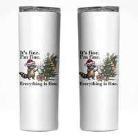 Christmas Hanukkah Racoon Skinny Tumbler Funny Its Fine I Am Fine Everything Is Fine - Wonder Print Shop