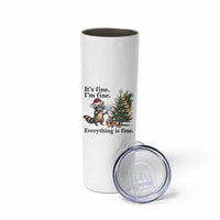 Christmas Hanukkah Racoon Skinny Tumbler Funny Its Fine I Am Fine Everything Is Fine - Wonder Print Shop