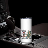 Christmas Hanukkah Racoon Skinny Tumbler Funny Its Fine I Am Fine Everything Is Fine - Wonder Print Shop