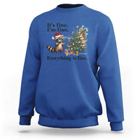 Christmas Hanukkah Racoon Sweatshirt Funny Its Fine I Am Fine Everything Is Fine - Wonder Print Shop