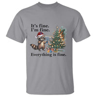 Christmas Hanukkah Racoon T Shirt Funny Its Fine I Am Fine Everything Is Fine - Wonder Print Shop