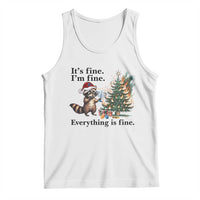Christmas Hanukkah Racoon Tank Top Funny Its Fine I Am Fine Everything Is Fine - Wonder Print Shop