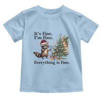 Christmas Hanukkah Racoon Toddler T Shirt Funny Its Fine I Am Fine Everything Is Fine - Wonder Print Shop