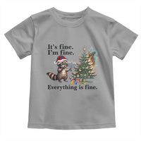 Christmas Hanukkah Racoon Toddler T Shirt Funny Its Fine I Am Fine Everything Is Fine - Wonder Print Shop