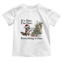 Christmas Hanukkah Racoon Toddler T Shirt Funny Its Fine I Am Fine Everything Is Fine - Wonder Print Shop