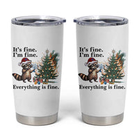 Christmas Hanukkah Racoon Tumbler Cup Funny Its Fine I Am Fine Everything Is Fine - Wonder Print Shop