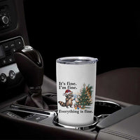 Christmas Hanukkah Racoon Tumbler Cup Funny Its Fine I Am Fine Everything Is Fine - Wonder Print Shop