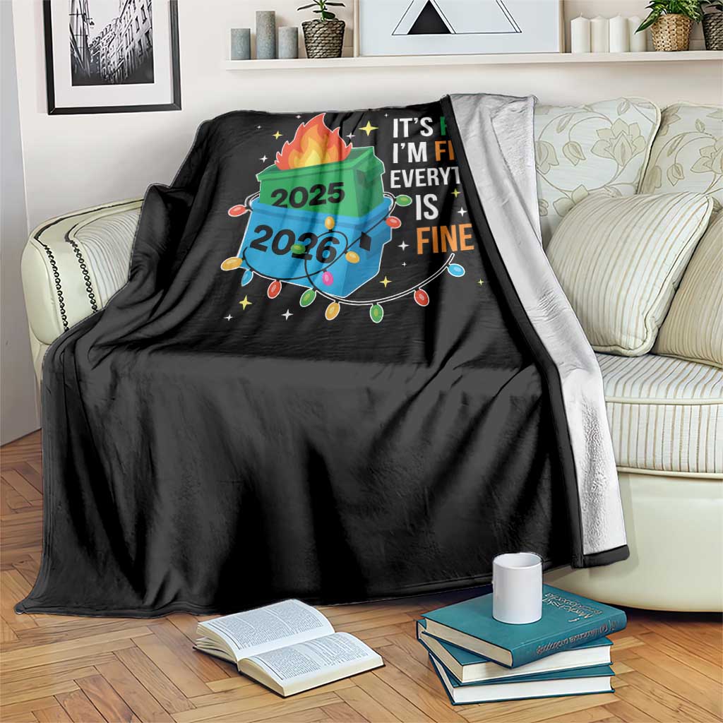 Dumpster Fire Christmas Throw Blanket Funny It's Fine I'm Fine Everything Is Fine - Wonder Print Shop
