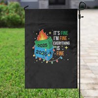 Dumpster Fire Christmas Garden Flag Funny It's Fine I'm Fine Everything Is Fine - Wonder Print Shop