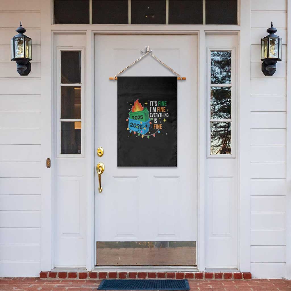 Dumpster Fire Christmas Garden Flag Funny It's Fine I'm Fine Everything Is Fine - Wonder Print Shop
