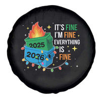 Dumpster Fire Christmas Spare Tire Cover Funny It's Fine I'm Fine Everything Is Fine - Wonder Print Shop