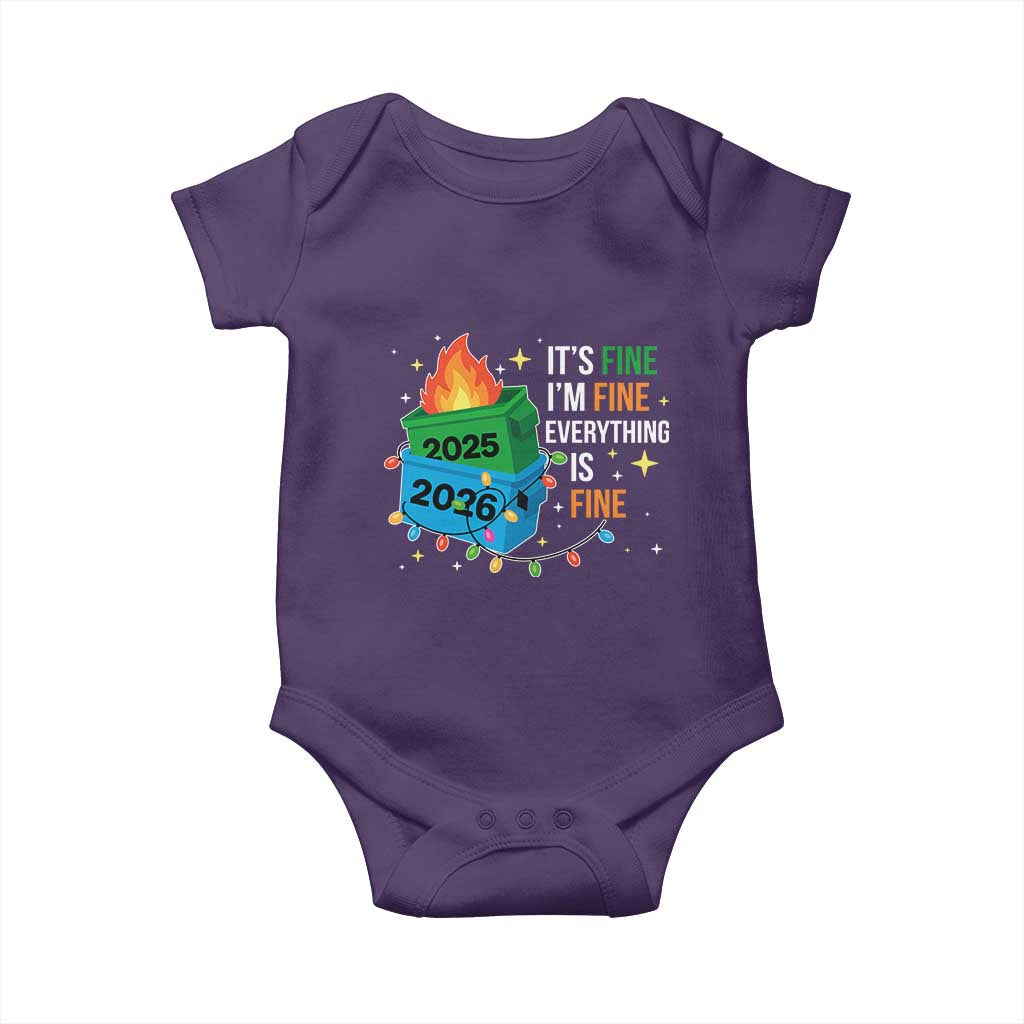 Dumpster Fire Christmas Baby Onesie Funny It's Fine I'm Fine Everything Is Fine - Wonder Print Shop