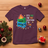 Dumpster Fire Christmas T Shirt Funny It's Fine I'm Fine Everything Is Fine - Wonder Print Shop
