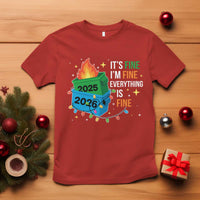 Dumpster Fire Christmas T Shirt Funny It's Fine I'm Fine Everything Is Fine - Wonder Print Shop
