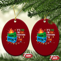 Dumpster Fire Christmas Ceramic Ornament Funny It's Fine I'm Fine Everything Is Fine - Wonder Print Shop