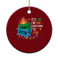 Dumpster Fire Christmas Ceramic Ornament Funny It's Fine I'm Fine Everything Is Fine - Wonder Print Shop