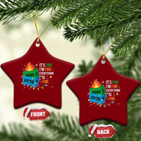 Dumpster Fire Christmas Ceramic Ornament Funny It's Fine I'm Fine Everything Is Fine - Wonder Print Shop