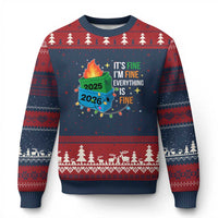 Dumpster Fire Xmas Ugly Christmas Sweater Funny It's Fine I'm Fine Everything Is Fine - Wonder Print Shop