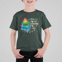 Dumpster Fire Christmas T Shirt For Kid Funny It's Fine I'm Fine Everything Is Fine - Wonder Print Shop
