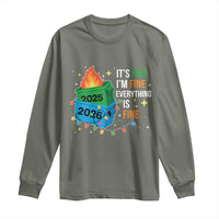 Dumpster Fire Christmas Long Sleeve Shirt Funny It's Fine I'm Fine Everything Is Fine - Wonder Print Shop