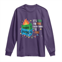Dumpster Fire Christmas Long Sleeve Shirt Funny It's Fine I'm Fine Everything Is Fine - Wonder Print Shop