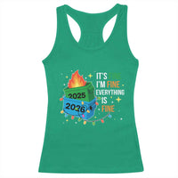 Dumpster Fire Christmas Racerback Tank Top Funny It's Fine I'm Fine Everything Is Fine - Wonder Print Shop